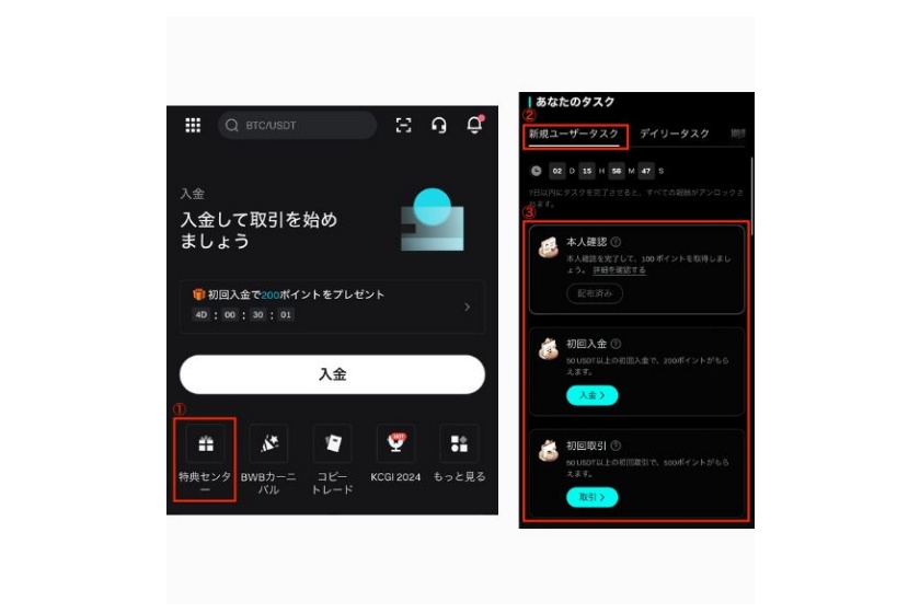 画像10：Butget　紹介コード「新規ユーザータスク」